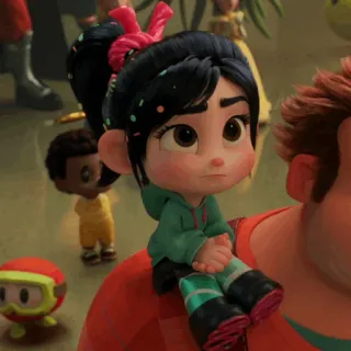 🥨 Vanellope von Schweetz Wreck-It Ralph Vanellope, Detona Ralph, Disney, desenho animado, animação whatsapp sticker