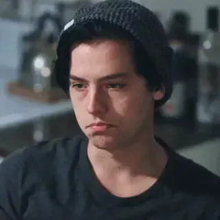 🥺 Cole Sprouse aktor, portret, osoba, mężczyzna, czapka telegram sticker