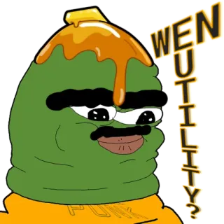 😵‍💫 WEN UTILITY? เปเป้เดอะฟร็อก, มีม, อินเทอร์เน็ตมีม, คริปโทเคอร์เรนซี, NFT, เมื่อไหร่จะมีประโยชน์? telegram sticker