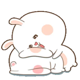 😍 Hase, Häschen, süß, kawaii, Cartoon, Tier, Aufkleber telegram sticker