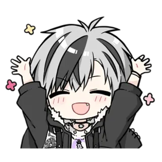 🥳 anime, sticker, cute, kawaii, character, boy telegram sticker