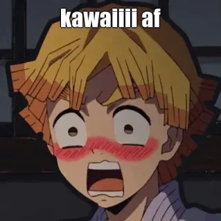 🙂 Zenitsu Agatsuma Demon Slayer kawaiiii af Anime, Demon Slayer, Kawaii, Zenitsu Agatsuma, Lucu, Reaksi, Meme telegram sticker