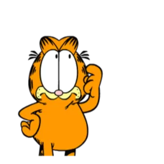 🤔 Garfield Garfield, Desenho animado, Gato, Gato laranja, Engraçado, Personagem de quadrinhos whatsapp sticker
