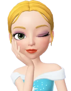 😉 Desenho animado, Mulher, Loira, Piscadela, Beleza telegram sticker