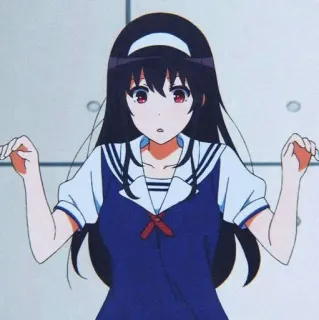 💈 Chica anime, Uniforme marinero, Estudiante, Dibujo animado, Animación telegram sticker
