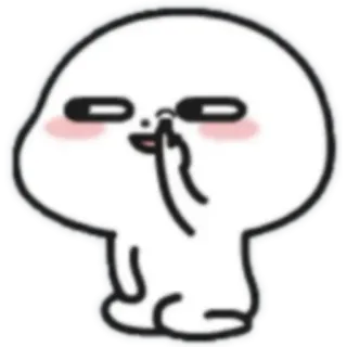 👅 cartoon, character, white, sticker, offensive gesture telegram sticker