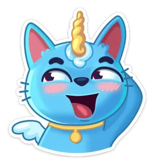 😅 猫, ユニコーン, 可愛い, 動物, カワイイ, 漫画, ステッカー telegram sticker