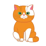 😳 kucing, hewan, oranye, putih, peliharaan, domestik, felin telegram sticker