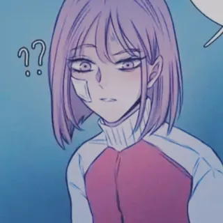 🏳️‍⚧️ ?? domanda, anime, personaggio, confuso, webtoon telegram sticker