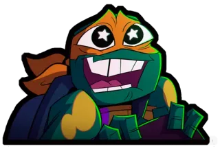 🤩 Michelangelo Teenage Mutant Ninja Turtles การ์ตูน, แอนิเมชั่น, นินจา, เต่า, TMNT, ไมเคิลแอนเจโล telegram sticker