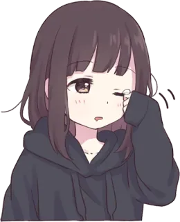 😪 Аниме девушка, Мультфильм, Наклейка, Каваи, Милый, Женский telegram sticker