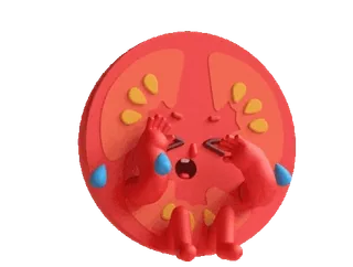 😭 tomate, llorando, triste, comida, personaje, dibujos animados, emoción whatsapp sticker
