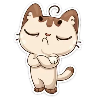 😞 고양이, 스티커, 만화, 귀여운, 동물, 심술궂은 telegram sticker