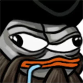 😦 pepe, pirate, frog, meme, emoticon, hat telegram sticker