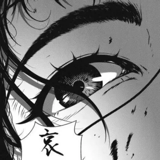 🖤 衰 Anime, Mangá, Olho, Close-up, Preto e branco, Quadrinhos telegram sticker