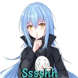 🤫 Rimuru Tempest That Time I Got Reincarnated as a Slime Sssshh Anime, Personaje, Fantasía, Rimuru, Tempest, Slime whatsapp sticker