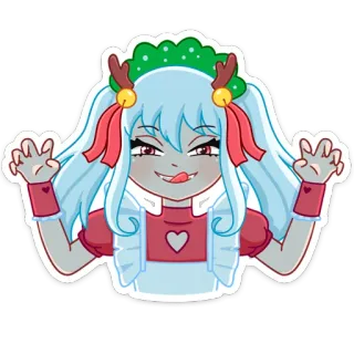 😋 anime girl, cartoon, cute, sticker telegram sticker