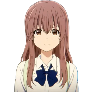 😊 Shouko Nishimiya A Silent Voice anime, Shouko Nishimiya, A Silent Voice, character, girl, cute, Japanese, animation telegram sticker