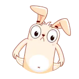 ☹️ coniglio, coniglietto, cartone animato, animale, carino, adesivo whatsapp sticker