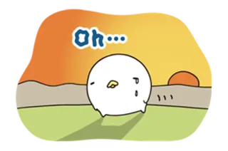 🥵 oh... triste, lágrima, pássaro, desenho animado, fofo, animação telegram sticker