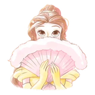 😶 Belle Beauty and the Beast เบลล์, ดิสนีย์, เจ้าหญิง, แฟน, โฉมงามกับเจ้าชายอสูร, การ์ตูน, อนิเมชั่น, น่ารัก telegram sticker