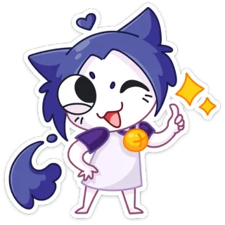 😉 kucing, anime, imut, kartun telegram sticker
