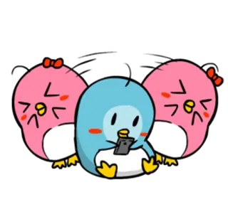 😐 pinguim, fofo, animal, pássaros, kawaii, desenho animado telegram sticker