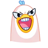 👀 злой, мультик, выражение, птица, кричащий, ворчливый, безумный telegram sticker