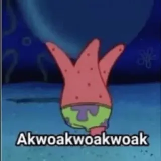 😀 Patrick Star Spongebob Squarepants Akwoakwoakwoakwoak patrick star, spongebob, kartun, lucu, akwoak, meme, nickelodeon telegram sticker