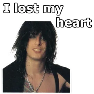 ☔️ I lost my heart Nikki Sixx, Motley Crue, Rock star, Années 80, Glam metal, Musique telegram sticker