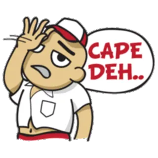 😓 CAPE DEH.. cartoon, annoyed, exasperated, Indonesia, Indonesian, capek, deh telegram sticker