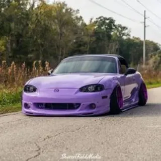 🟪 auto viola, Mazda Miata, veicolo, auto sportiva, auto, automobile telegram sticker