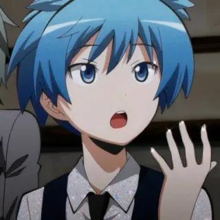 🌀 Nagisa Shiota Assassination Classroom anime, personagem, cabelo azul, bonito, menino anime whatsapp sticker
