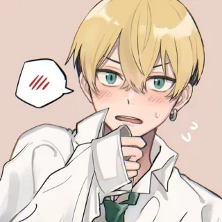 ❤️ Аниме, Манга, Парень, Румянец, Милый, Мультфильм telegram sticker