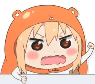 😖 Umaru Doma Himouto! Umaru-chan anime, manga, umaru, angry, cute, cartoon, chibi telegram sticker