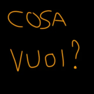 🤔 COSA VUOI? 이탈리아어, 텍스트, 질문 telegram sticker