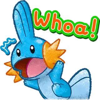 😨 Mudkip Pokemon Whoa! Mudkip, Pokemon, Whoa, Surprised, Cute, Cartoon telegram sticker
