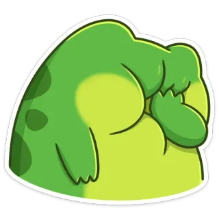 🤦‍♀️ vert, tâche, triste, dessin animé, autocollant whatsapp sticker