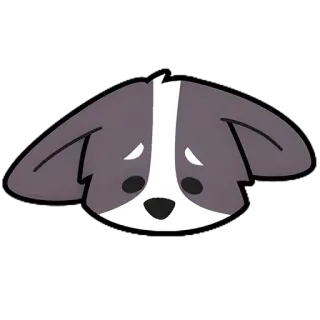 😔 dog, puppy, animal, sad, cute, pet telegram sticker