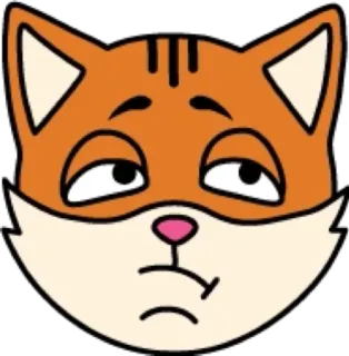 😒 chat, orange, animal de compagnie, animal, dessin animé, autocollant telegram sticker