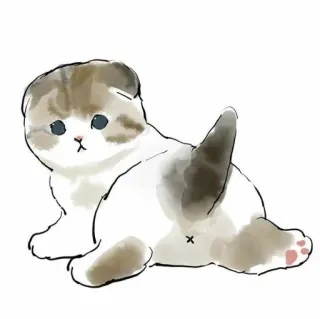 💗 kot, kociak, słodki, zwierzę, zwierzak, akwarela telegram sticker