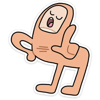 ⭐ Cartoon, Daumen, Figur, Geste, Humor, Sticker telegram sticker