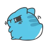 😤 kat, schattig, blauw, dier, cartoon, sticker telegram sticker
