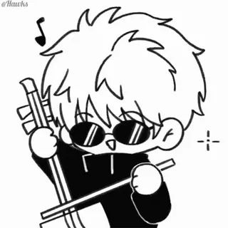 😎 Anime, Chibi, Muziek, Zonnebril, Schattig, Cartoon telegram sticker