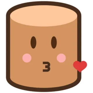 ⚪️ 3 귀여운, 이모지, 하트, 키스, 만화, 실린더 telegram sticker