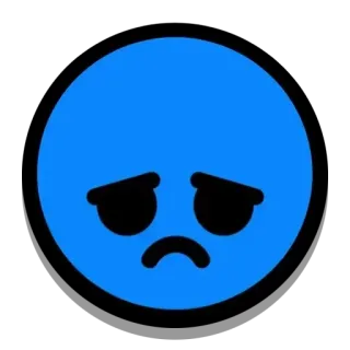 🙁 triste, emoji, azul, rosto, chateado telegram sticker