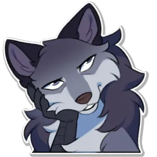 🙄 animal, wolf, cartoon, furry telegram sticker