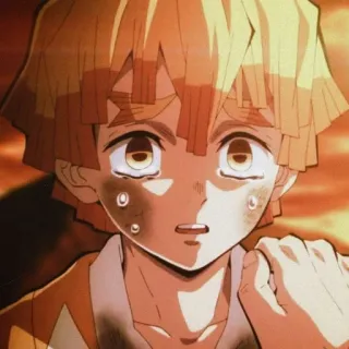 🍃 Zenitsu Agatsuma Demon Slayer anime, crying, sad, lightning, demon slayer, zenitsu telegram sticker