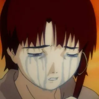 😭 Iwakura Lain Serial Experiments Lain animé, pleurer, fille, Lain, triste whatsapp sticker