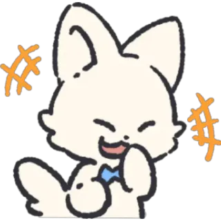 😁 kartun, binatang, rubah, senang, imut telegram sticker